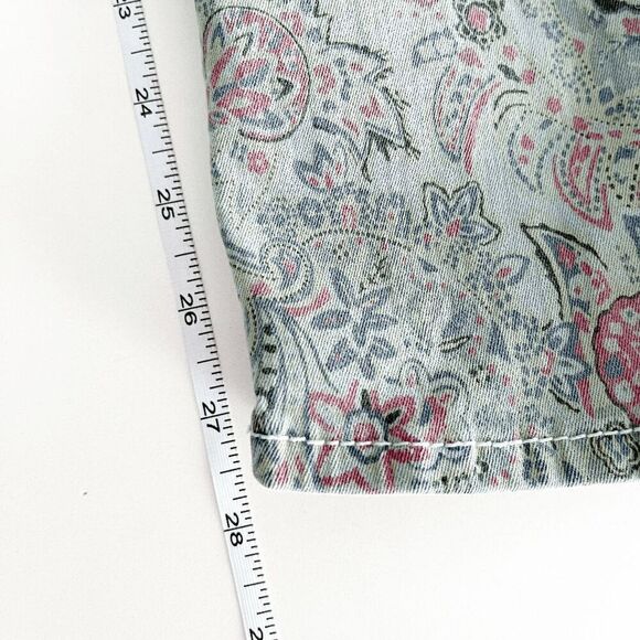 True Religion Womens Chrissy Mid-Rise Straight-Leg Skinny Fit Floral Jeans Green - Picture 9 of 10